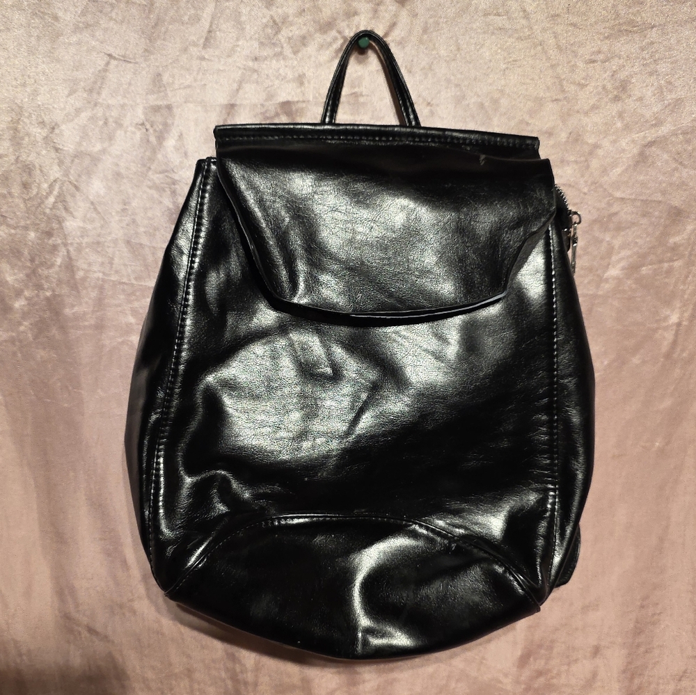 Black Leather Backpack